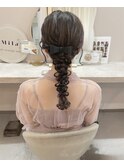 お呼ばれヘアアレンジ☆編みおろし*
