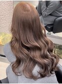 韓国 くびれロング レイヤー ワンホンヘア 小顔前髪