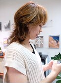 大人ミディアムウルフパーマ