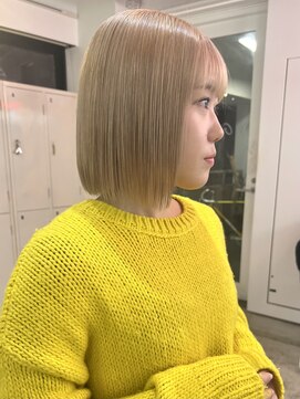 マジコ 下北沢東口店(Magico) ミルクティーベージュカラーレイヤーカットウルフカット韓国