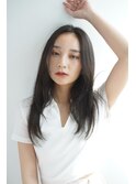 暗髪/レイヤーカット/長めバング