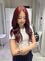 ブリーチ/ダブルカラー neul by kiitos レイヤーカット/ボブ/ケアブリーチ【ノイル】&nbsp;ワインレッド