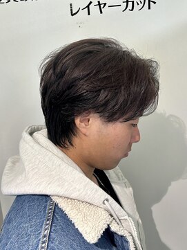 ハノン バイ リンクス 大宮(Hanon by LINKTH) メンズカット/センターパート/ウルフ/グレージュ/透明感カラー