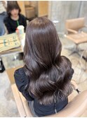 ミルクブラウンミルクティーベージュレイヤーボブワイドバング