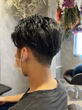 お花と犬と美容室 2ブロックグラデーション