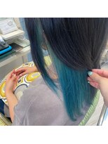 ビス ヘア アンド ビューティー 西新井店(Vis Hair＆Beauty) 20代30代大人可愛い裾カラーグリーンインナーカラー