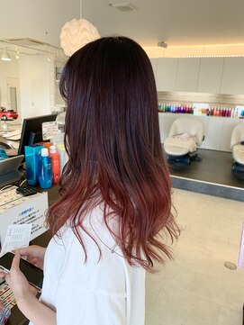 カイム ヘアー(Keim hair) レッドグラデーションカラー/抜け感ロング/韓国ヘア/韓国風