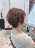 大人ショートヘア/丸みショート/ハイトーンカラー