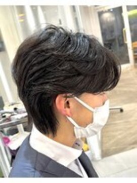 アース 川崎店(HAIR&MAKE EARTH) 毛流れパーマ/センターパートウルフ