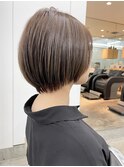 大人ショートボブ丸みショートカットマッシュショート前髪あり
