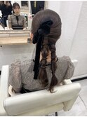 結婚式ヘアタイトツイン編みおろし