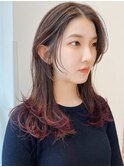 かきあげバング*顔周りカット*レイヤーカット*裾カラー*後れ毛