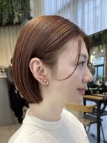 ビューオオサカ(VIEW OSAKA)&nbsp;ミニボブオレンジカラー暖色髪質改善トリートメント縮毛矯正