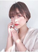 Say.黒髪ボブルフネビージュ小顔ワンレンひし形ショート表参道