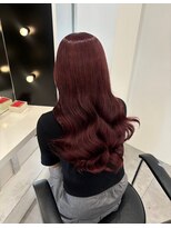 エトバイイオエ(et by ioe)&nbsp;赤髪／ロング/小顔／ワンレン／髪質改善/グレージュ