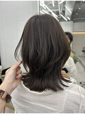 外ハネレイヤー/くびれヘア/アッシュグレージュ/レイヤーカット