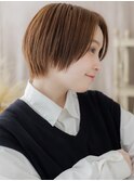 マロンベージュ前髪なしショートマッシュa北浦和20代30代40代