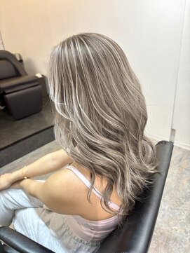 ブレンド 渋谷(BLend) ハイライトカラーくびれヘアアプリコットオレンジ