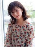 セミウェットくびれミディアムレイヤーココアベージュオリーブ