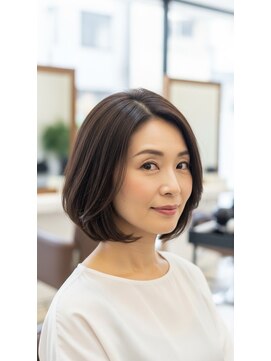 ココカラーアンドカット マルナカ福富店(CoCo Color&Cut) ワンカラー/前下がり/ボブ/60代