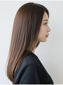 美髪ストレート/ワンレングス/ココアブラウン/艶髪/清須