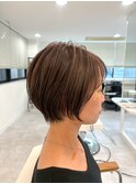 別府ショートボブ顔周りレイヤーカット髪質改善カラー