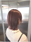 夏カラー×ストレートボブ/縮毛矯正/小顔/前下がりボブ