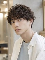 MEN'S salon Rue de noel メンズカット/パーマ/眉毛【ルード ノエル】&nbsp;Men's_ミディアムショート_ニュアンスパーマ_黒髪