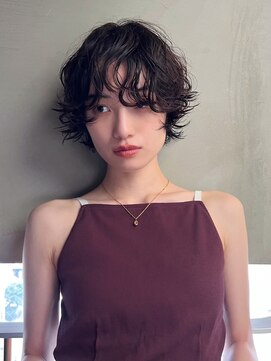 ブローチ 表参道(broocH) ショートボブ/オリーブベージュ/パーマ/ボブパーマ/ショートヘア