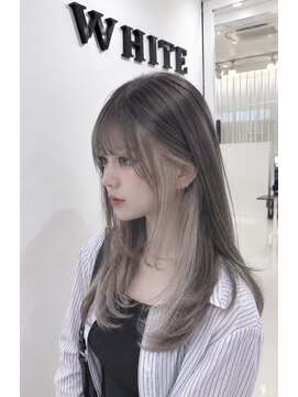 テーラヘアー 石岡店(TELA HAIR) 他の子と差がつくホワイトベージュインナーカラー【TERA 石岡】