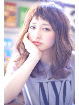 ラべリー 池袋(LOVELEY) LOVELEY オン眉ゆるウェーブ ミルクティーカラー☆404