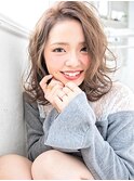 ミルクティーベージュほつれウェーブ