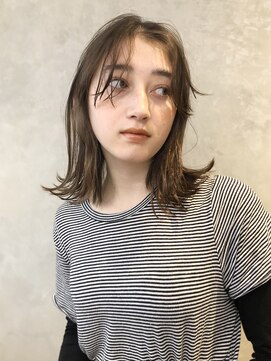 アイティー バイ アルバム 中野店(IT by ALBUM) シンプルロブ_ウェーブパーマフォギーベージュ耳かけ_37135