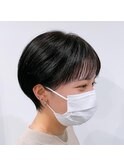 【久保佑介】小顔ショート/真雪ショート/暗髪マッシュショート