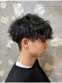 マッシュ　ツイストスパイラル　波巻　パーマ　センターパート