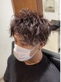 ヘアーシェルターフォーメン(Hair Shelter for men) 波巻きパーマナチュラルレッド
