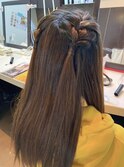 編み込みハーフツイン