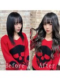 ブラック×シルバー#シールエクステ#ラフウェーブ#韓国#町田