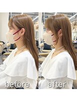 ロンドプロフィール 浦和(Lond profil)&nbsp;韓国顔まわり前髪カットやわらかベージュカラー【浦和】