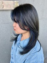 クーヘアー(coohair) ブラック×ブルー　レイヤーカット