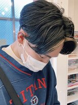 センターパートニュアンスパーマワンカールパーマ韓国コンマヘア