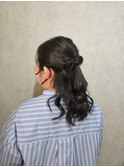 潤う黒髪ケアパーマ×ハーフアップヘアアレンジ #1