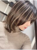 細めハイライト×レイヤーカット/30代/40代/50代