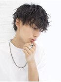 無造作マッシュソフトツイストスパイラルパーマショートレイヤー