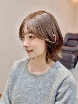 ルル 表参道(lulu.) 黒髪/ボブウルフ/ネビージュ/小顔/ワンレン