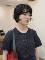 パークレーン アイス イヴェン(park lane ICI yeven)&nbsp;ショートパーマ　ニュアンスパーマ夏ブルーブラック/akari