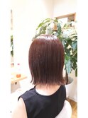 ショコラブラウンな切りっぱなしボブ