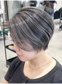 グレージュバレイヤージュ/船橋/くすみベージュ/細めハイライト