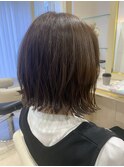 ハッシュレイヤーミルクティーピンクベージュレイヤーカット触覚
