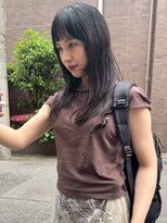 シーン(SCENE) ロングレイヤー 韓国ヘア 顔周りカット ダークアッシュ 20代